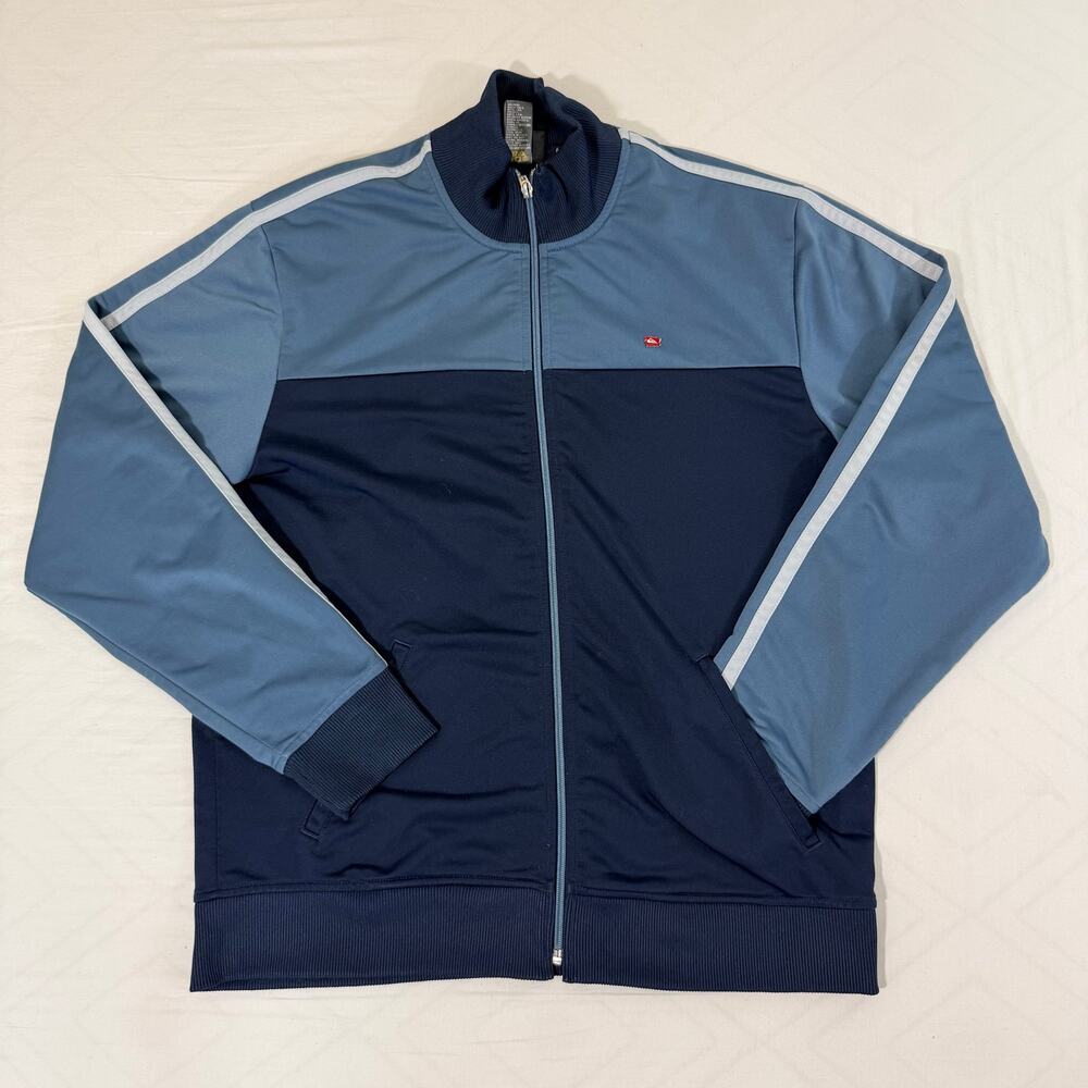 Vintage Quiksilver Track Jacket Mens Large Blue Colorblock Y2K Surf Skate